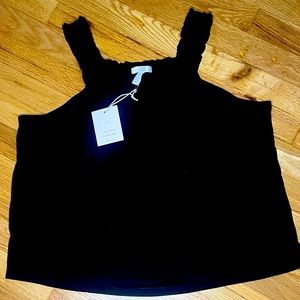 Lauren Conrad Black Smocked Tank Top